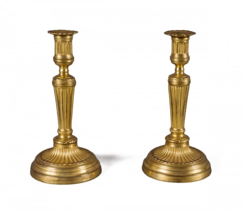 Pair of ormolu candlesticks, Louis XVI period