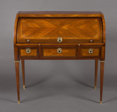 Cylinder desk stamped M. OHNEBERG, Louis XVI period (18th century) - Furniture Style Louis XVI