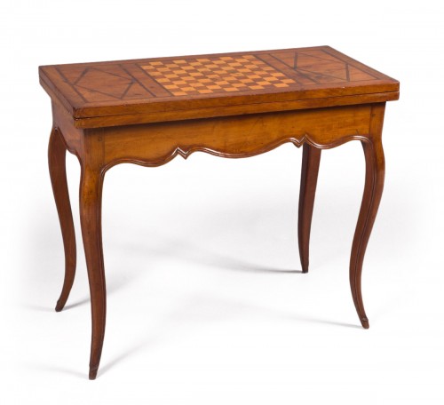 Games Table In Solid Mahogany, Louis XV Period (18th Century), Work From Po