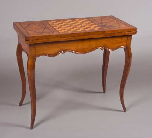 Table à jeux en acajou d'époque Louis XV, travail de port - Nantes - Baptiste Jamez