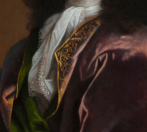 Portrait d'homme - École française d'époque Louis XIV, entourage de Hyacinthe RIGAUD - Tableaux et dessins Style Louis XIV