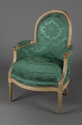 Pair of Louis XVI bergères stamped NDLPS for Nicolas-Pierre DELAPORTE, 18th - Seating Style Louis XVI