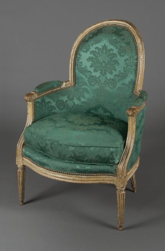 Paire de bergères époque Louis XVI estampillées NDLPS pour Nicolas-Pierre DELAPORTE - Sièges Style Louis XVI