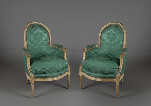 Sièges Fauteuil & Bergère - Paire de bergères époque Louis XVI estampillées NDLPS pour Nicolas-Pierre DELAPORTE