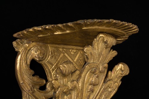 Mobilier Console - Console d’applique en bois sculpté et doré, Italie, débuts du XVIIIe siècle