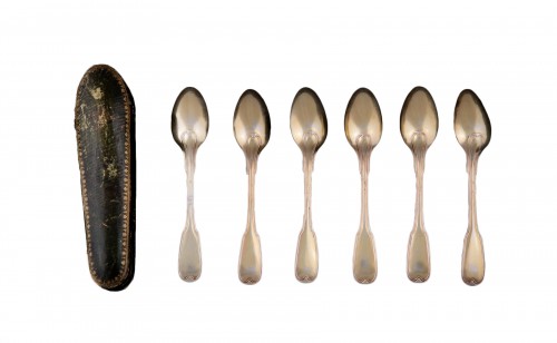 Suite of six golden silver spoons, Strasbourg 1780-1784, by F-D IMLIN