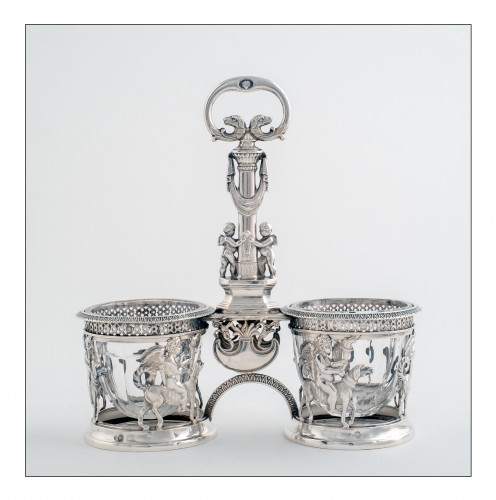 19th century - Pair of salt cellars in sterling silver, Paris 1819-1838