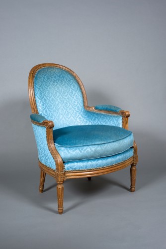 Bergère estampillée Bonnemain, époque Louis XVI - Sièges Style Louis XVI