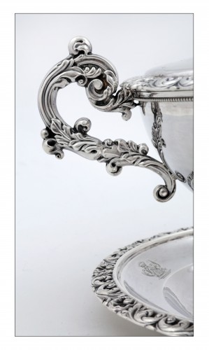 Silver drageoir by Veyrat, CORIOLIS family coat of arms - silverware & tableware Style Louis-Philippe