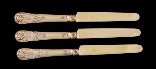 Set of 18 silver gilt dessert cutlery, Paris, 1838-1845 - Louis-Philippe