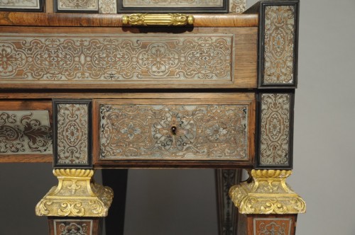 XIXe siècle - Important bureau à gradin d'après un modèle de André-Charles Boulle, Paris, XIXe