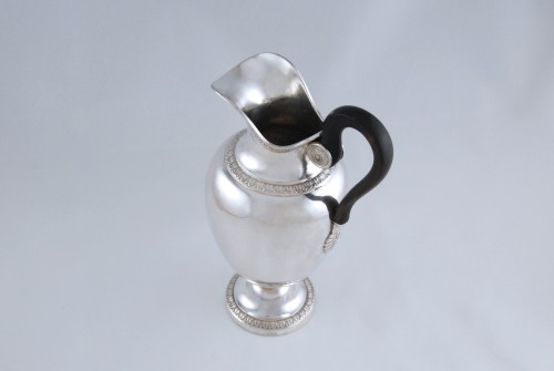 19th century - Coffee or tea pot and its milk pot in solid silver, Paris 1819-1838