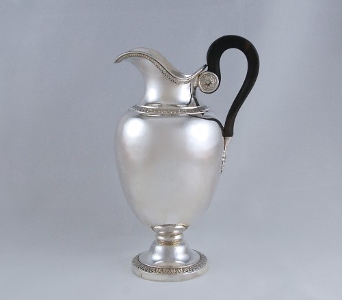 Restauration - Charles X - Coffee or tea pot and its milk pot in solid silver, Paris 1819-1838