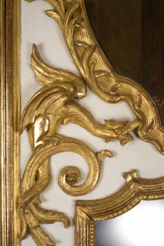 Exceptional Régence period (1715-1723) trumeau mirror, 18th century - Mirrors, Trumeau Style French Regence