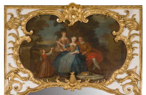 Mirrors, Trumeau  - Exceptional Régence period (1715-1723) trumeau mirror, 18th century