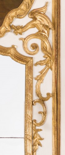 French Regence - Exceptional Régence period (1715-1723) trumeau mirror, 18th century