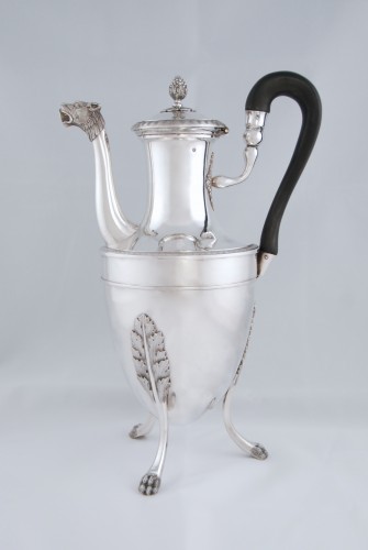 Silver tea pot with panther head, Paris 1798, goldsmith Antoine Guillemin - Antique Silver Style Directoire