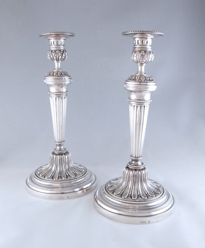 Odiot Paris - Large pair of Louis XVI candelsticks  - Lighting Style 