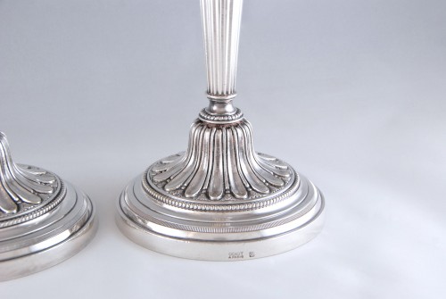 Lighting  - Odiot Paris - Large pair of Louis XVI candelsticks 