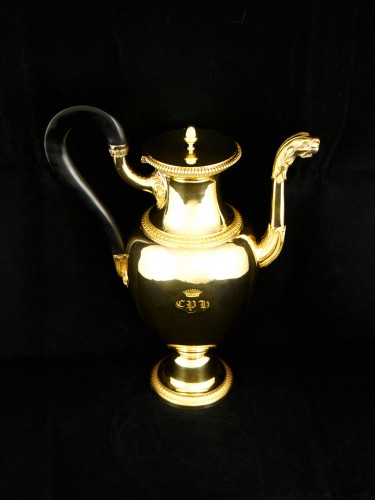 Odiot - Vermeil tea or coffee pot, Paris 1826-1838 - Restauration - Charles X