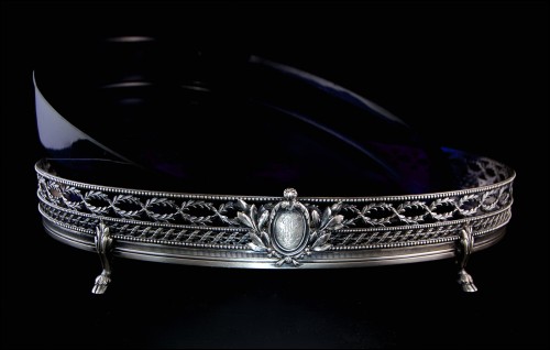 Antiquités - Odiot Paris – Centerpiece in solid silver and crystal