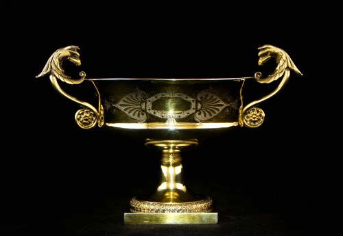 Antiquités - Silver-gilt Griffins cup from Directoire Consulat, Paris 1798-1809