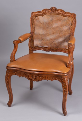 French Regence caned armchair attributed to J.B. Cresson, 18th century - 