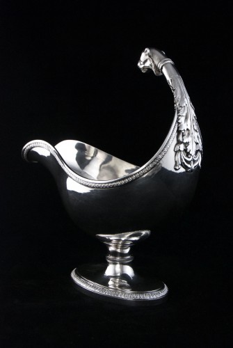 19th century - Paris 1809-1819 – French Empire sauceboat in solid silver by S.S. Rion