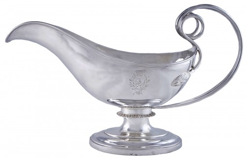 1819-1838 – French sauceboat in solid silver, Louis XVIII period