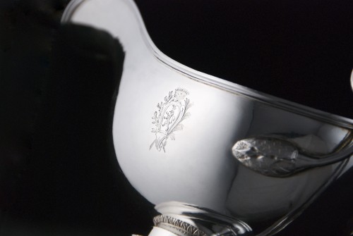 1819-1838 – French sauceboat in solid silver, Louis XVIII period - 
