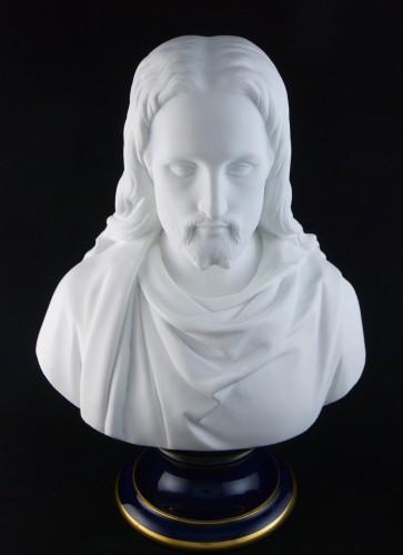 Manufacture Nationale de Sèvres - Buste du Christ en biscuit de porcelaine, vers 1874 - Céramiques, Porcelaines Style Napoléon III