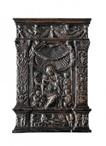 Vierge à l’Enfant, anges et histoire d’Adam et Ève  vers 1450