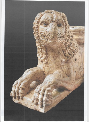 Pair of stylobate lions, Sculptor of the &#039;Piacenza School&#039;  circa 1170  - Sculpture Style Middle age