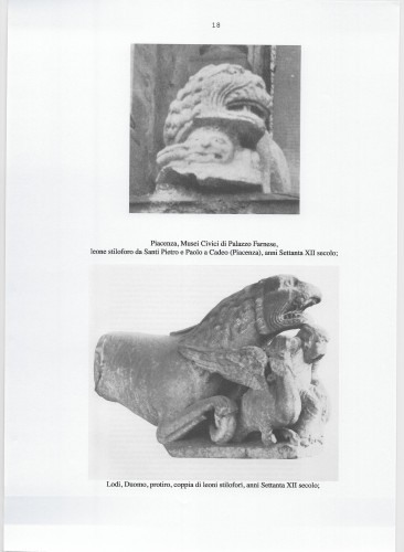 11th to 15th century - Pair of stylobate lions, Sculptor of the &#039;Piacenza School&#039;  circa 1170 