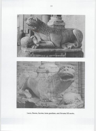 Pair of stylobate lions, Sculptor of the &#039;Piacenza School&#039;  circa 1170  - Middle age
