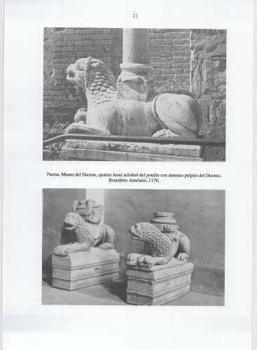 Antiquités - Pair of stylobate lions, Sculptor of the &#039;Piacenza School&#039;  circa 1170 