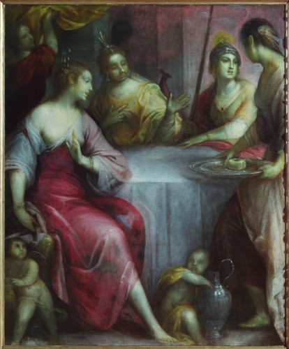 Louis XIII - The fall of the golden apple at the table of the Gods, attributed to Sante Peranda (1566-639) 