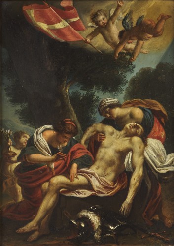 Saint Sebastian healed by Saint Irene - Paintings & Drawings Style Louis XIII