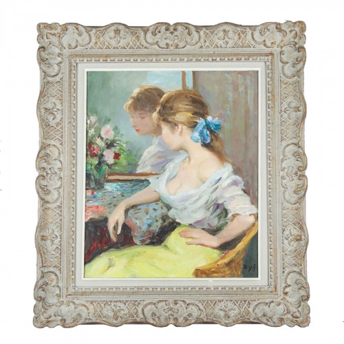 Marcel Dyf (1899-1985) - Jeune femme au miroir