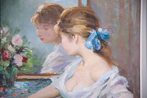 Paintings & Drawings  - Marcel Dyf (1899-1985) - Jeune femme au miroir