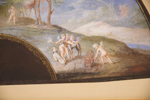 17th century - Fan project, gouache on paper late 17th century