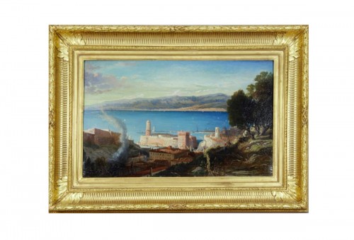 Vue du port de Marseille - Louis Auguste G. Leconte de Roujou (1819-1902) 