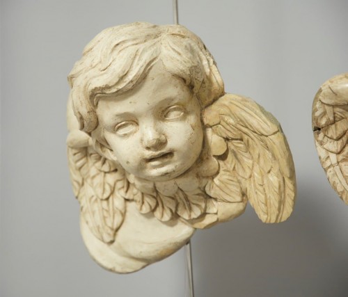 Art sacré, objets religieux  - Paire de têtes d'anges, France milieu du XVIIIe siècle