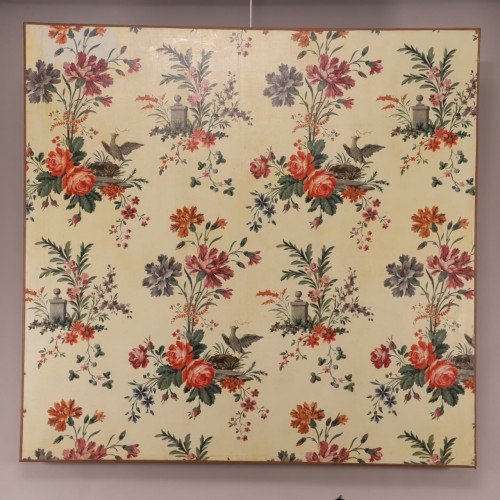 Objet de décoration  - Toiles cirées à décor floral, fin du XVIIIe siècle