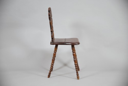 Sièges  - Chaise escabelle alsacienne, seconde moitié du XVIIe siècle