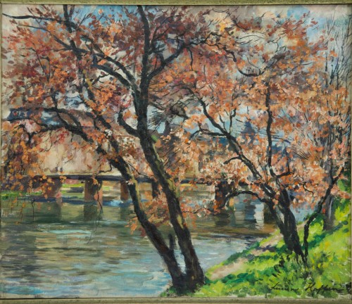 Lucien Haffen (1888-1968) - Paysage de printemps - Tableaux et dessins Style 