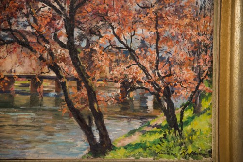 Tableaux et dessins Tableaux du XXe siècle - Lucien Haffen (1888-1968) - Paysage de printemps