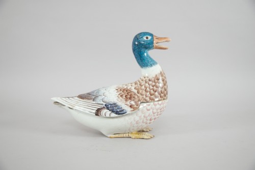 Canard en faïence vers 1750-1800 - Céramiques, Porcelaines Style 