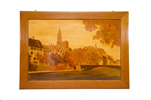 Paul Spindler (1906-1980)  - Tableau de marqueterie