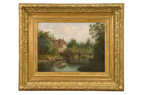 Landscape with a river - David Ortlieb (1797-1875) 